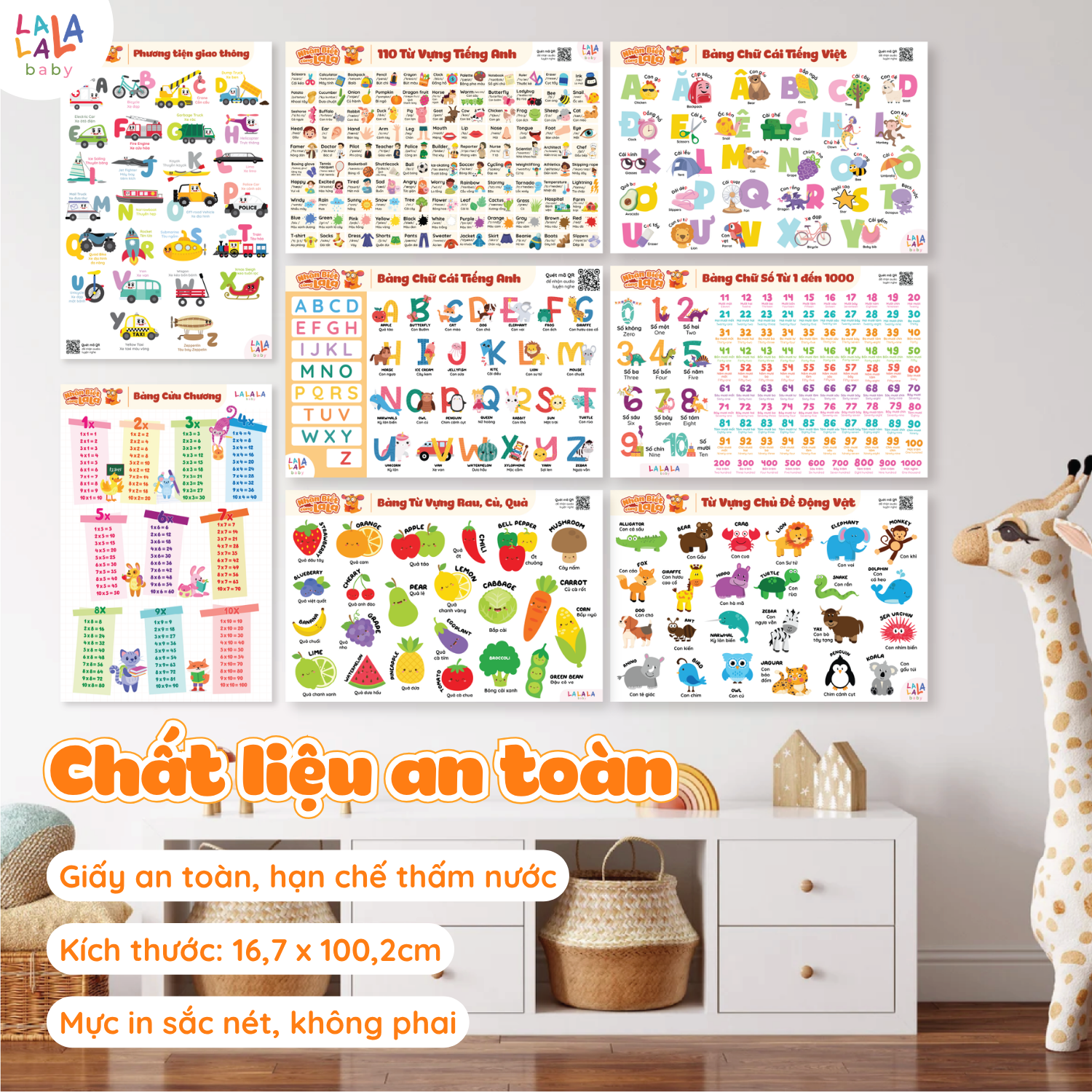 Bảng chữ cái tiếng việt cửu chương poster dán tường đồ chơi giáo dục sớm - Ảnh 5
