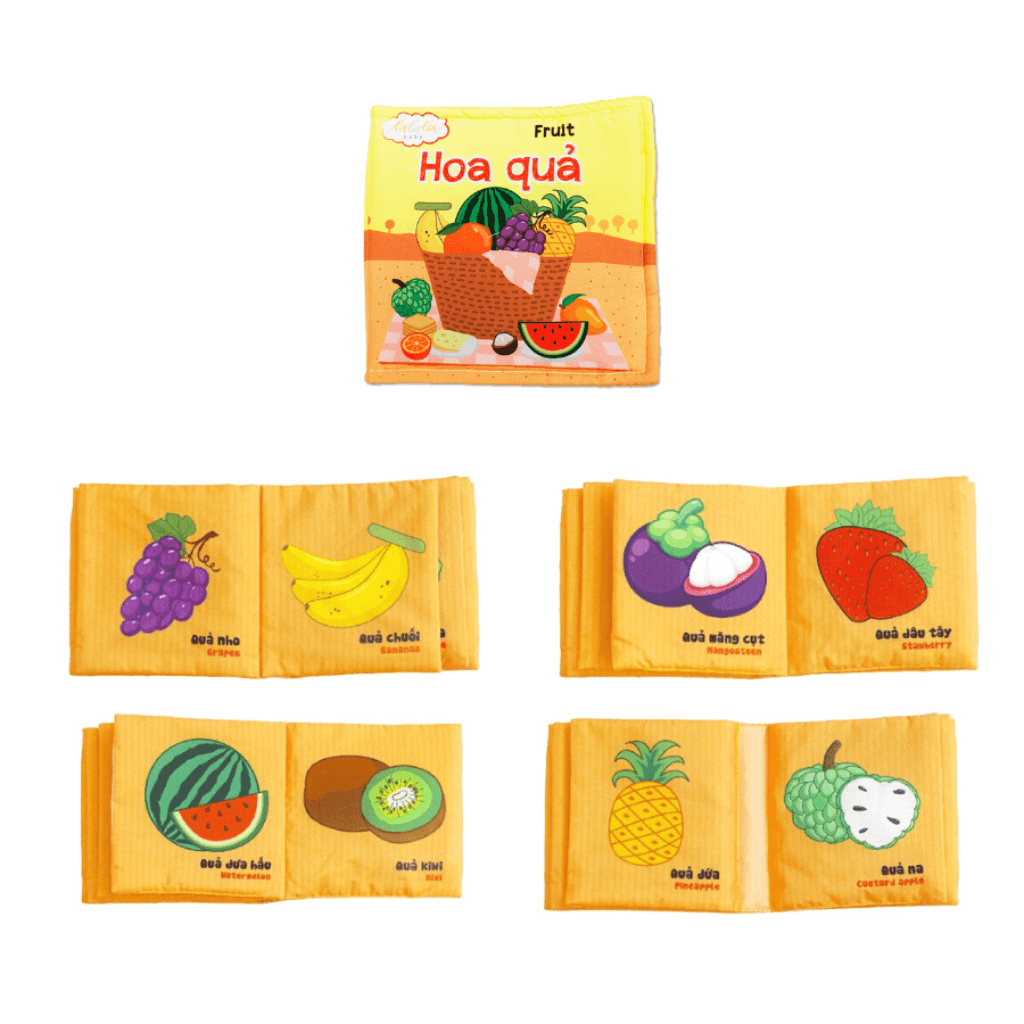 Sách Vải Cho Bé Sơ Sinh Lalala Baby đa Tương Tác thị giác. My Very First book 8 chủ đề 15x15cm, 12 trang - Ảnh 25