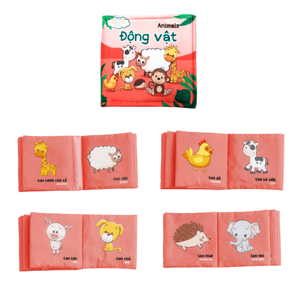 Sách Vải Cho Bé Sơ Sinh Lalala Baby đa Tương Tác thị giác. My Very First book 8 chủ đề 15x15cm, 12 trang - Ảnh 27