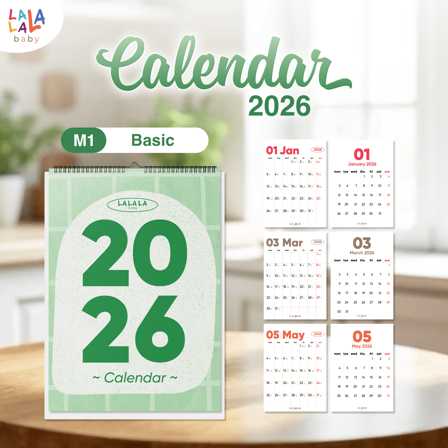 Lịch để bàn 2026 có lịch âm mini kèm ghi chú cute Calendar nhiều mẫu Lalala Baby - Ảnh 4