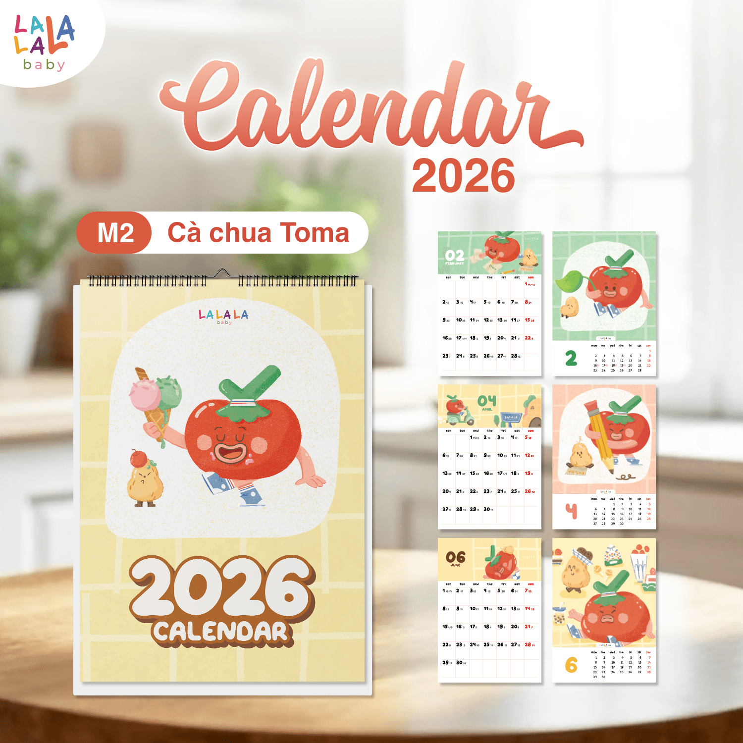 Lịch để bàn 2026 có lịch âm mini kèm ghi chú cute Calendar nhiều mẫu Lalala Baby - Ảnh 3
