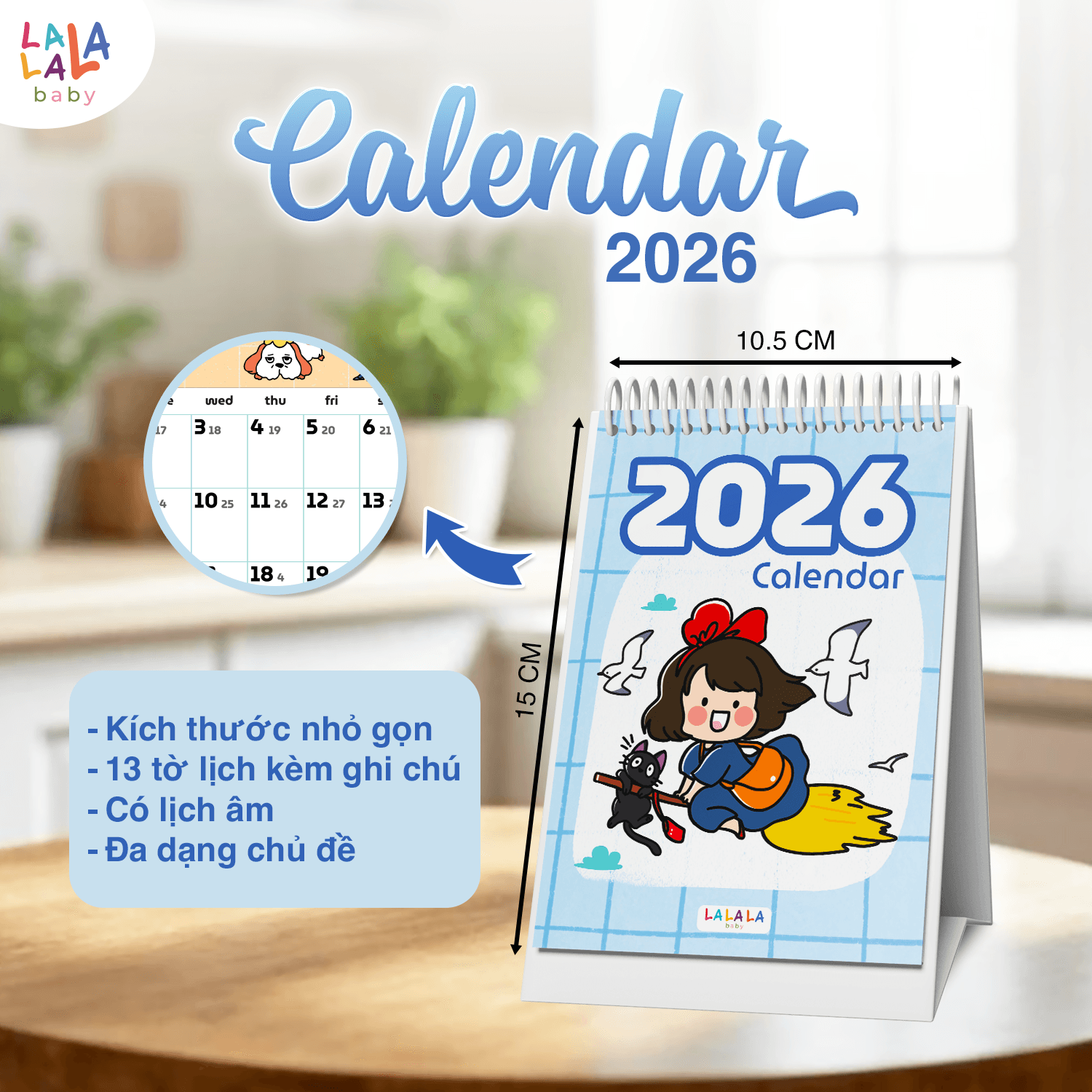 Lịch để bàn 2026 có lịch âm mini kèm ghi chú cute Calendar nhiều mẫu Lalala Baby - Ảnh 12