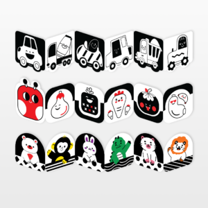 Thẻ gấp thị giác LalaVisual đen trắng đỏ màu sắc đồ chơi cho trẻ sơ sinh Lalala baby