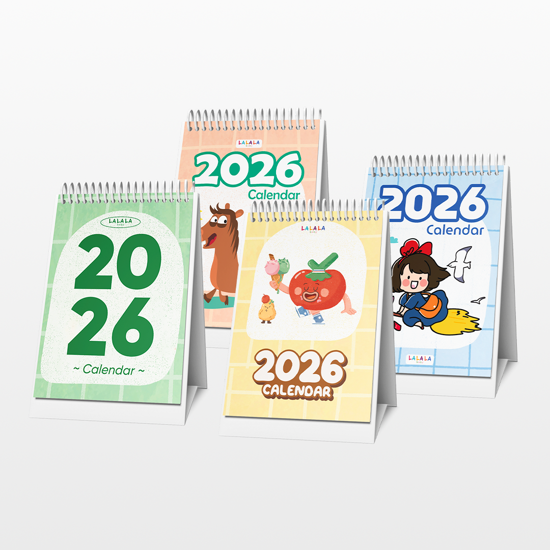 Lịch để bàn 2026 có lịch âm mini kèm ghi chú cute Calendar nhiều mẫu Lalala Baby