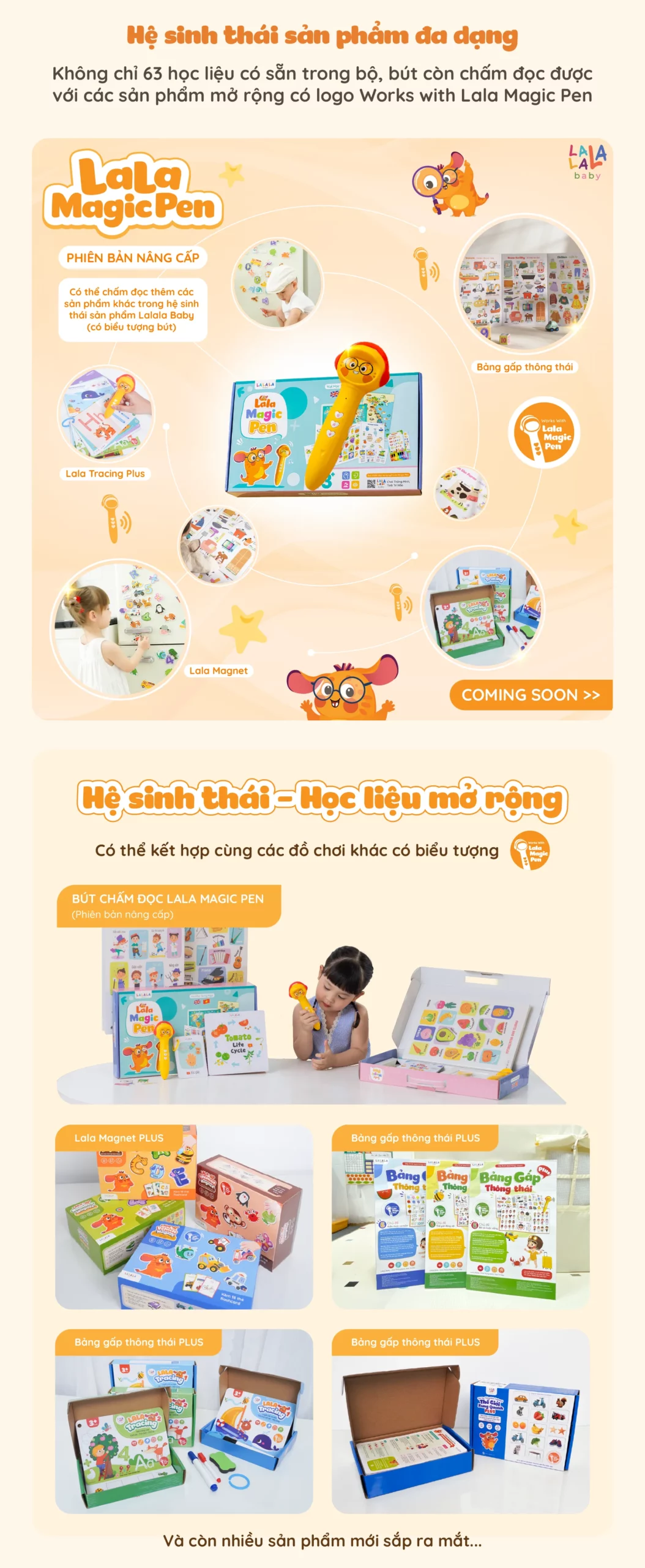 Combo phát triển song ngữ - Combo Bút chấm đọc Lala Magic Pen + Bảng gấp Plus Lala Magnet + Bảng gấp thông thái 3