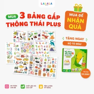 [ MUA 3 TẶNG BỘ TÔ MÀU]Bảng gấp thông thái My first learning chart – phiên bản plus