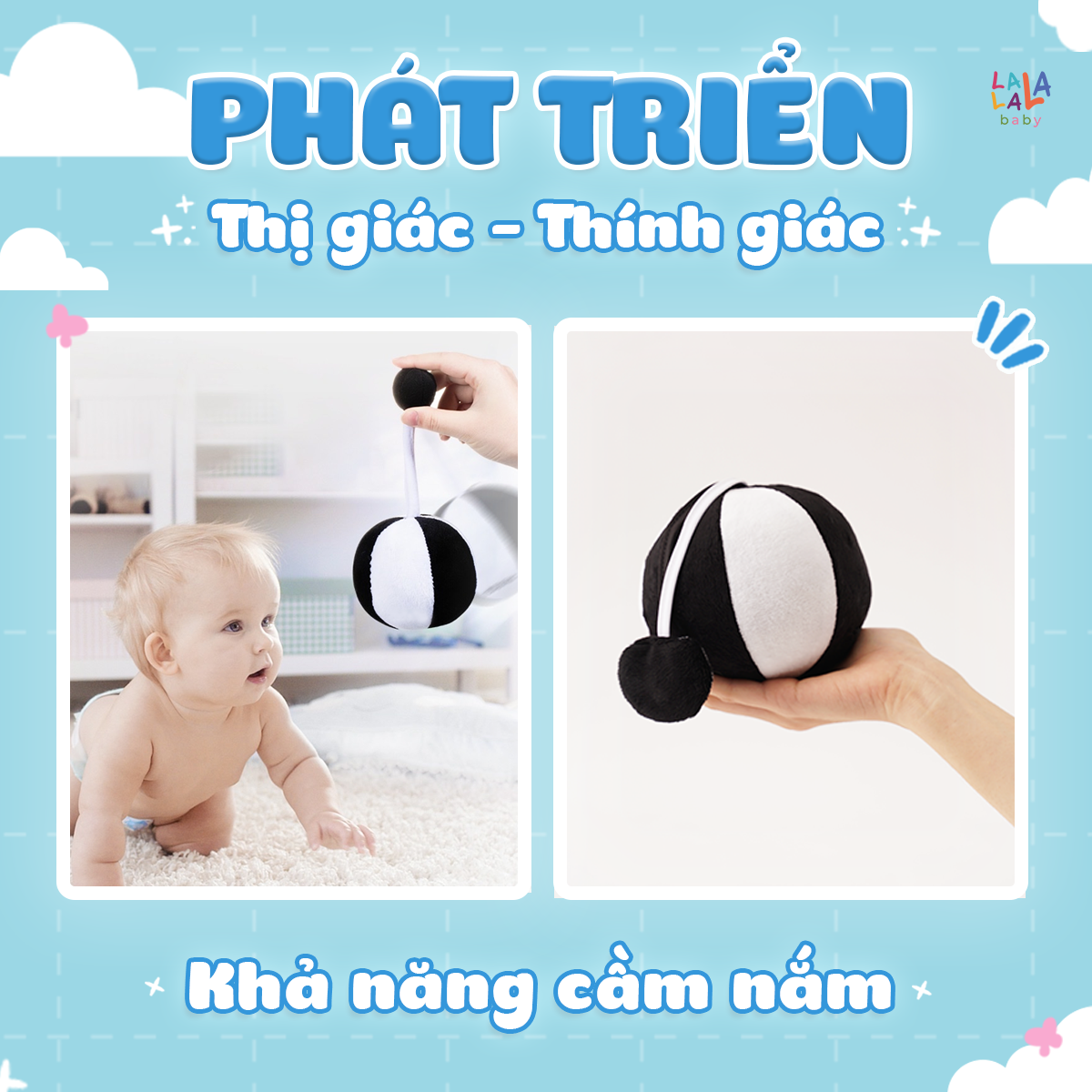 Bóng vải Bóng vải Look Look Ball có lục lạc - Ảnh 5