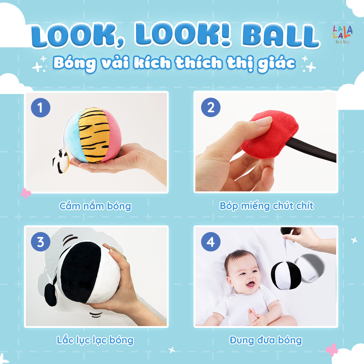 Bóng vải Bóng vải Look Look Ball có lục lạc - Ảnh 4