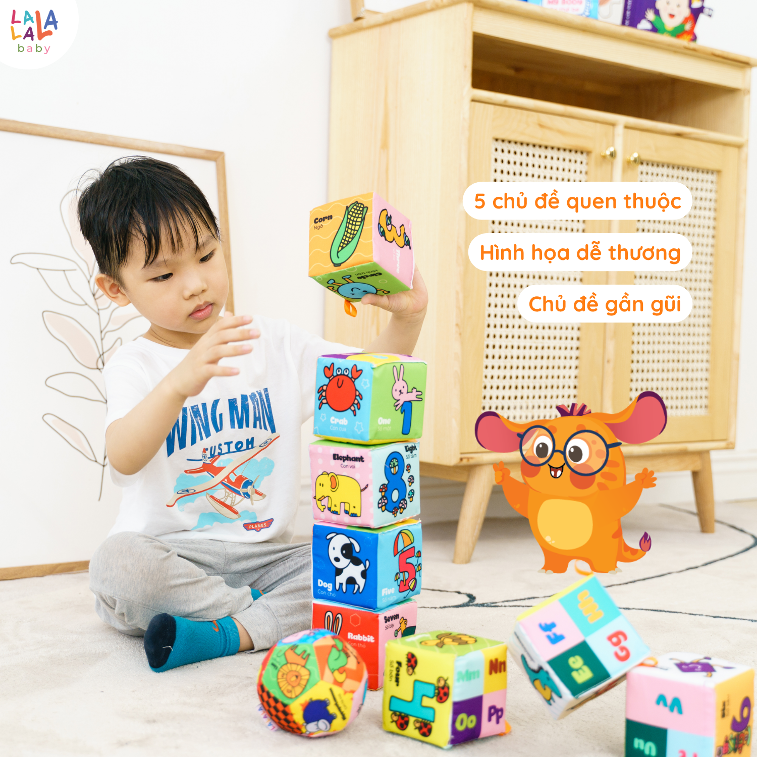 Hình khối vải vui nhộn TRAVEL BLOCK 9pcs - Ảnh 4