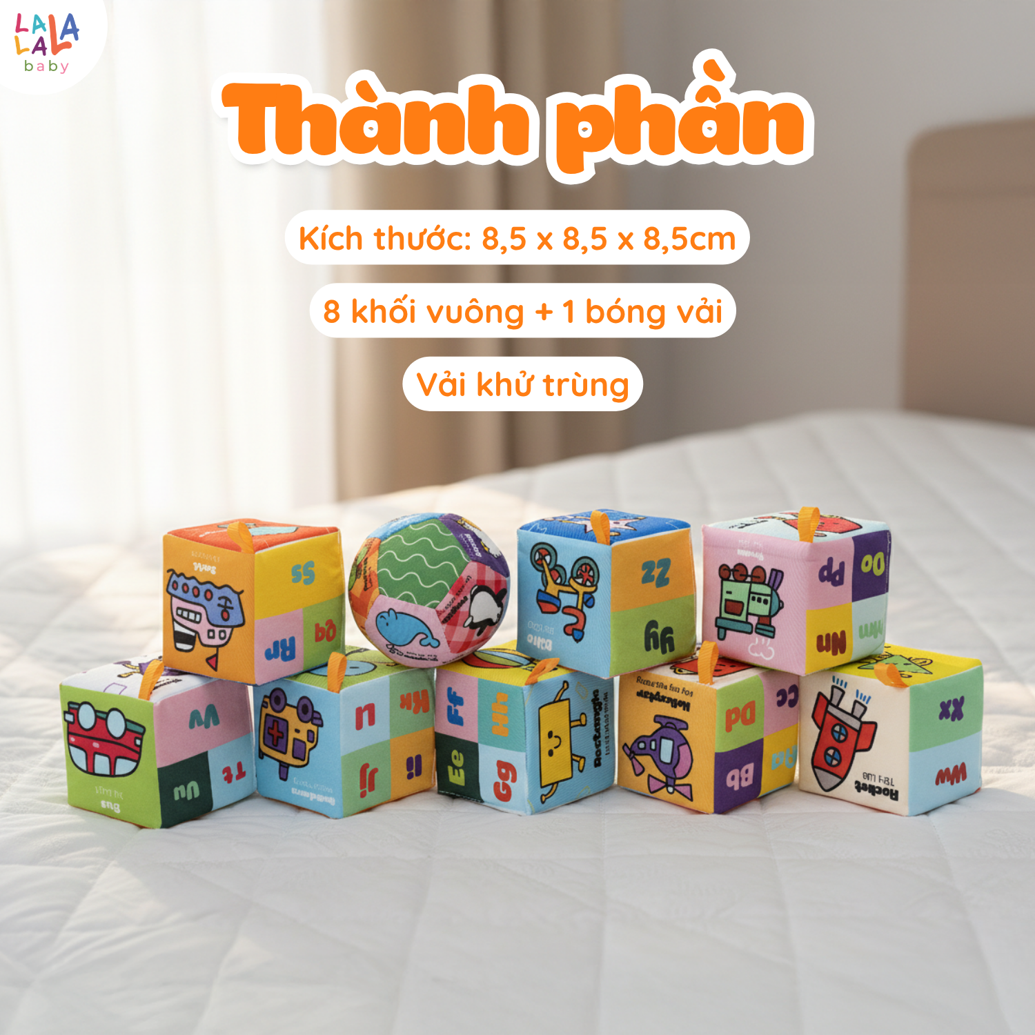 Hình khối vải vui nhộn TRAVEL BLOCK 9pcs - Ảnh 3
