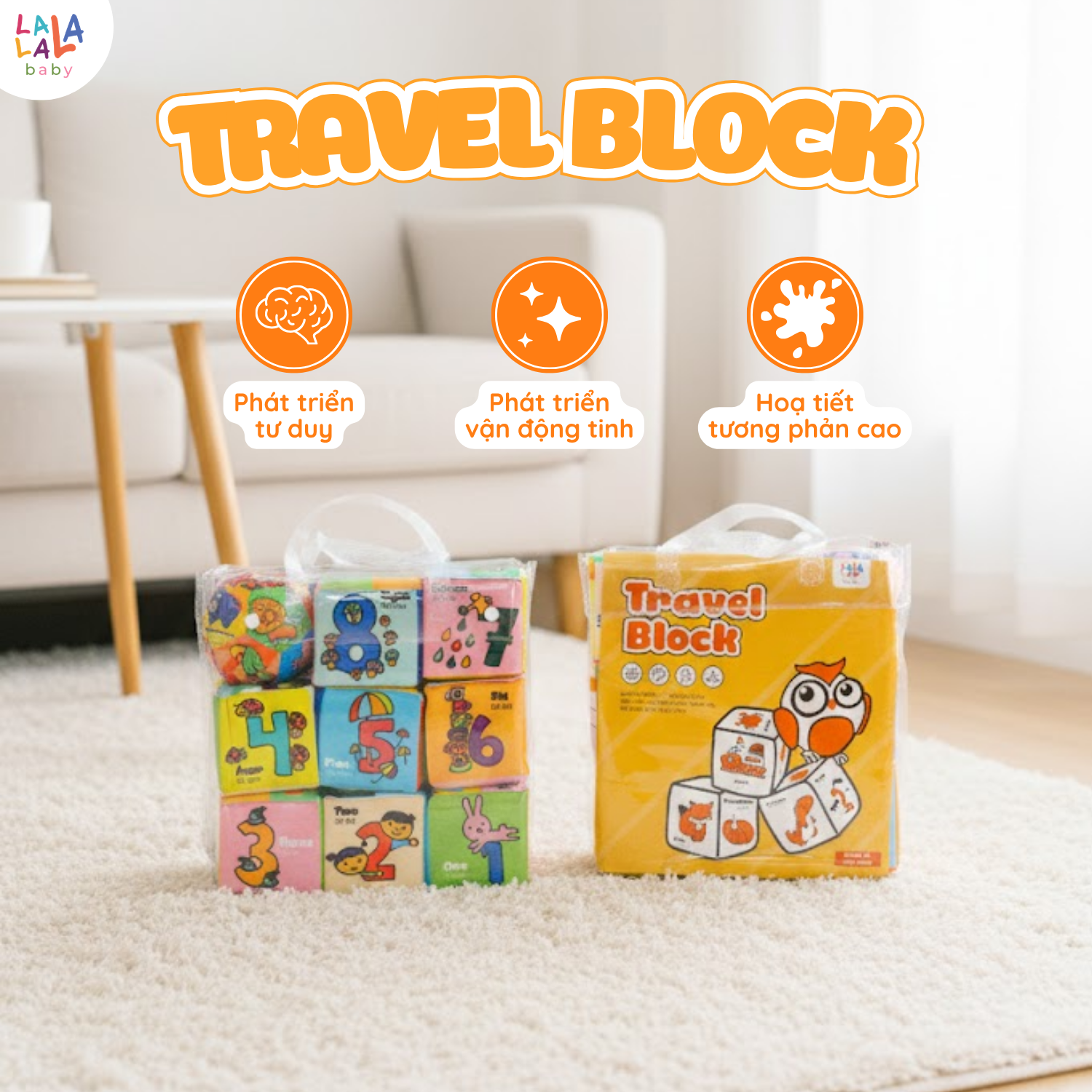 Hình khối vải vui nhộn TRAVEL BLOCK 9pcs - Ảnh 2