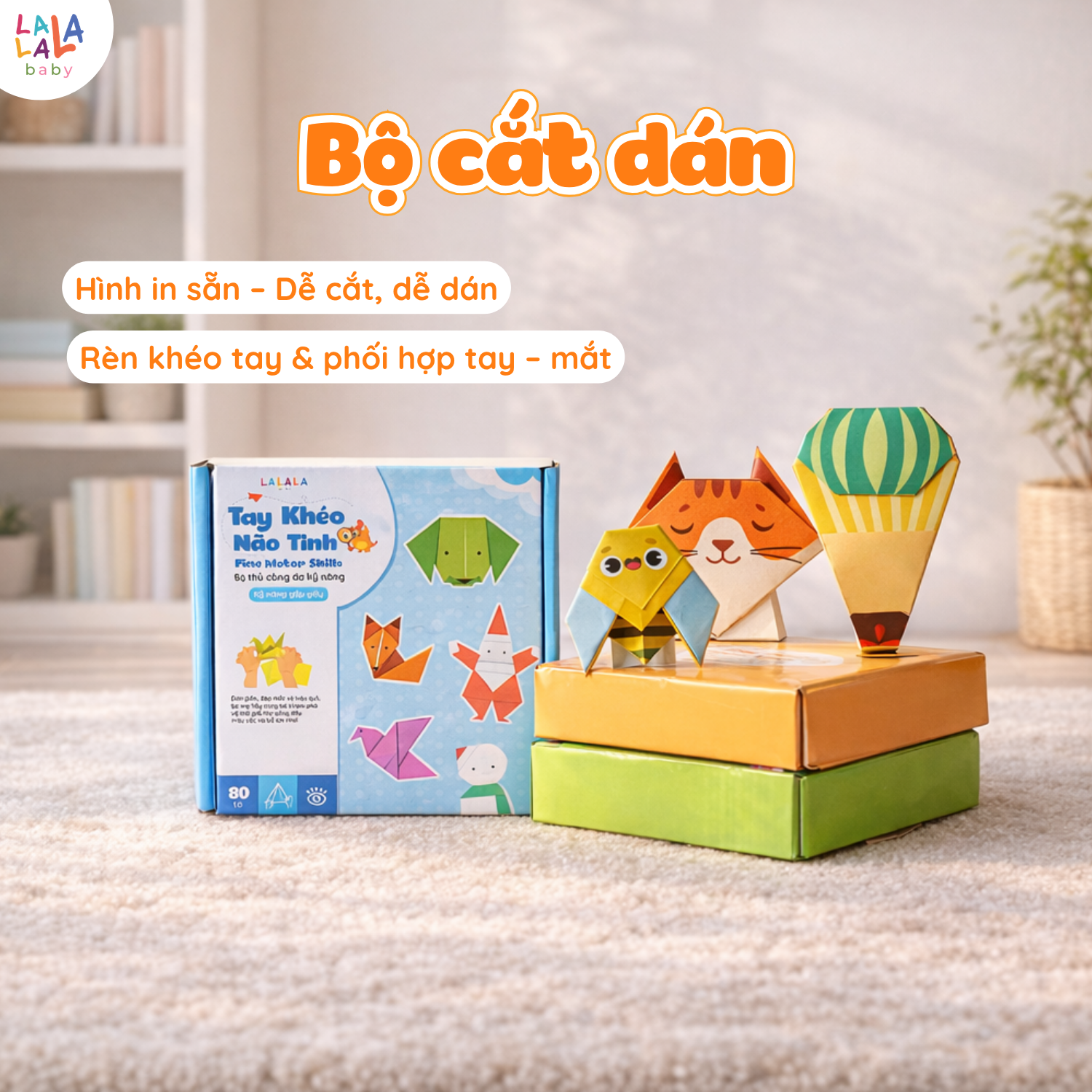 Bộ cắt giấy thủ công đa kĩ năng: cắt, dán, gấp giấy TAY KHÉO NÃO TINH - FINE MOTOR SKILLS - Ảnh 5