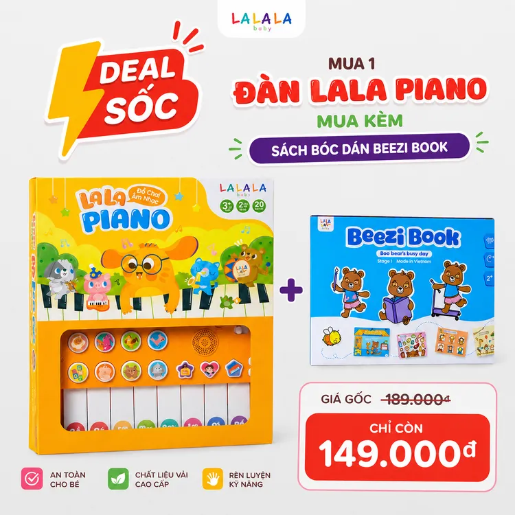 Đồ chơi âm nhạc sách đàn Lala piano