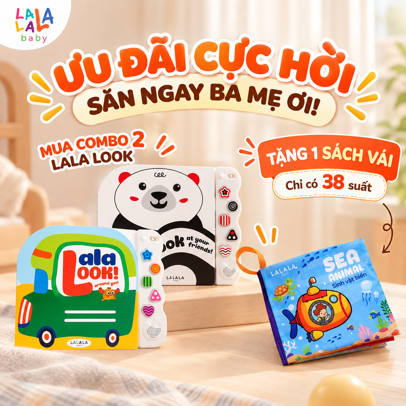 Sách âm thanh zigzag Lalalook - Đồ Chơi Kích Thích Thị Giác Não Bộ Phát Triển Cho Bé Sơ Sinh