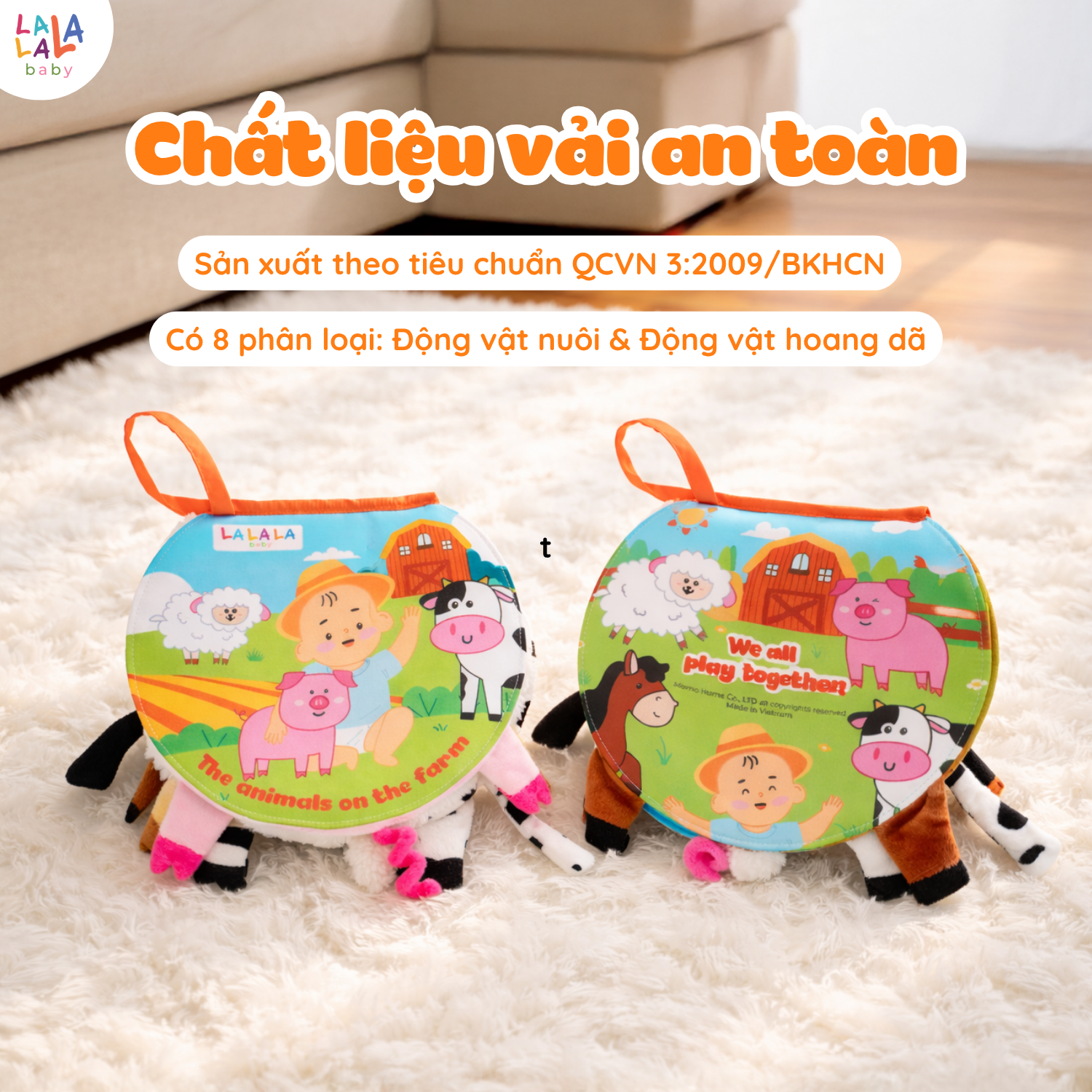 Sách vải động vật the Animals On the farm Lalala Baby - Ảnh 2