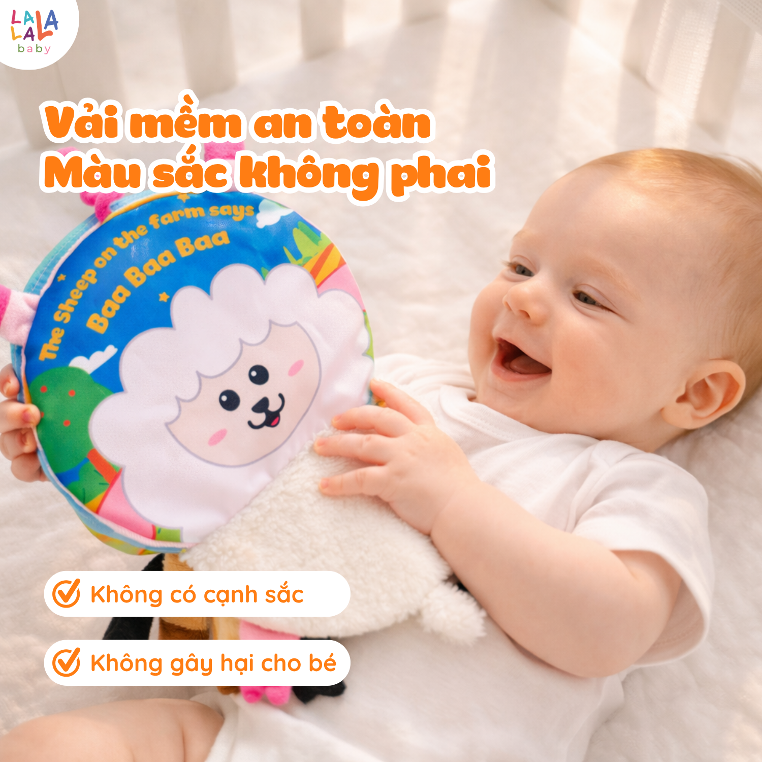 Sách vải động vật the Animals On the farm Lalala Baby - Ảnh 3