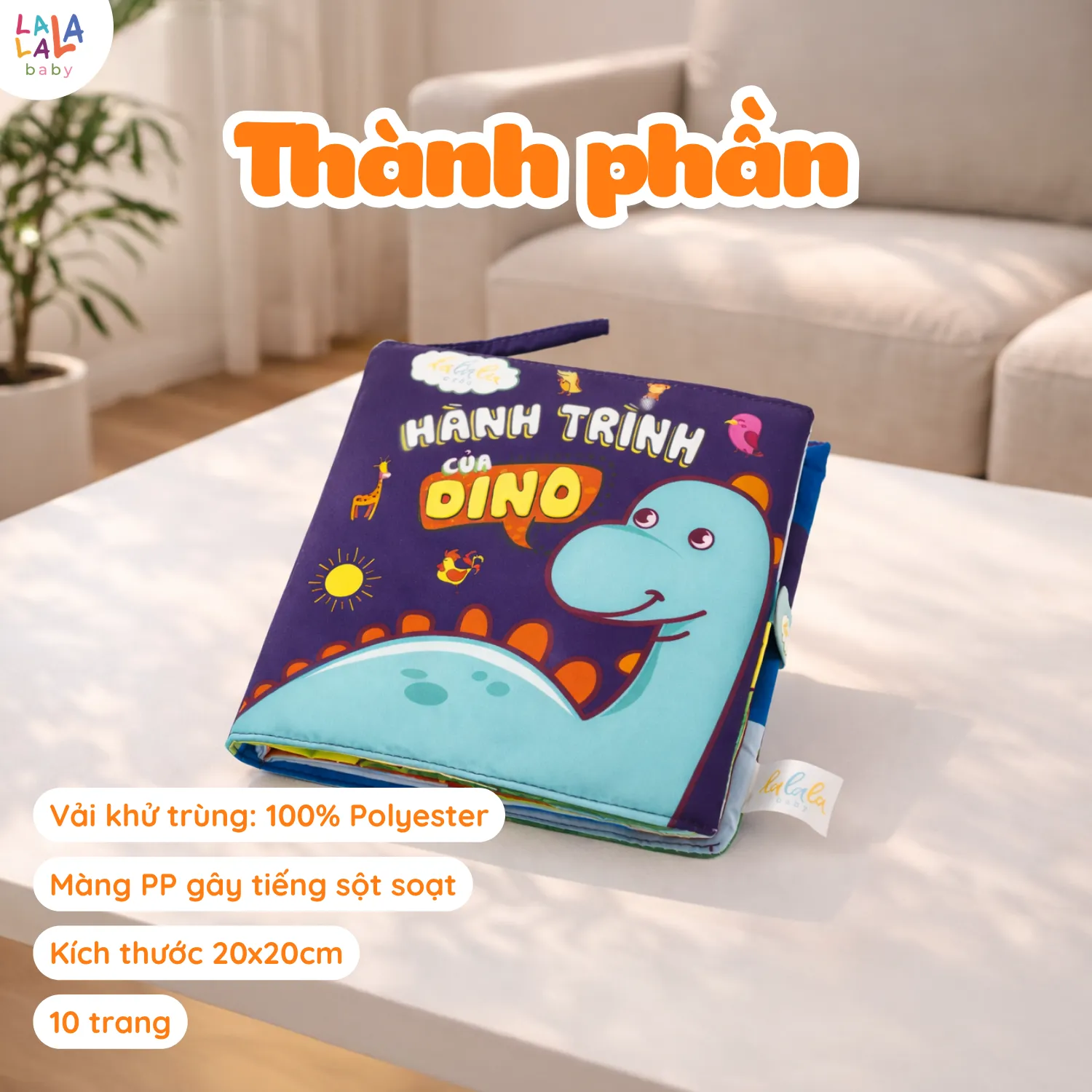 Sách vải đa tương tác song ngữ Lalala Baby - Đồ chơi Giáo Dục Sớm Cho Bé 0-4 Tuổi - Ảnh 13
