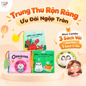 Sách vải ehon Lalala Baby- Đồ chơi vải tương tác cho bé đồ chơi giáo dục sớm kích thích giác quan
