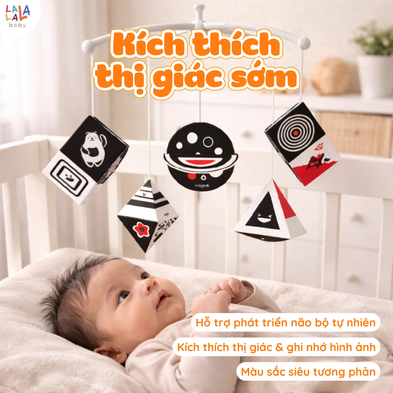 Đồ chơi treo nôi kích thích thị giác 5D Lala Shapes - Ảnh 3