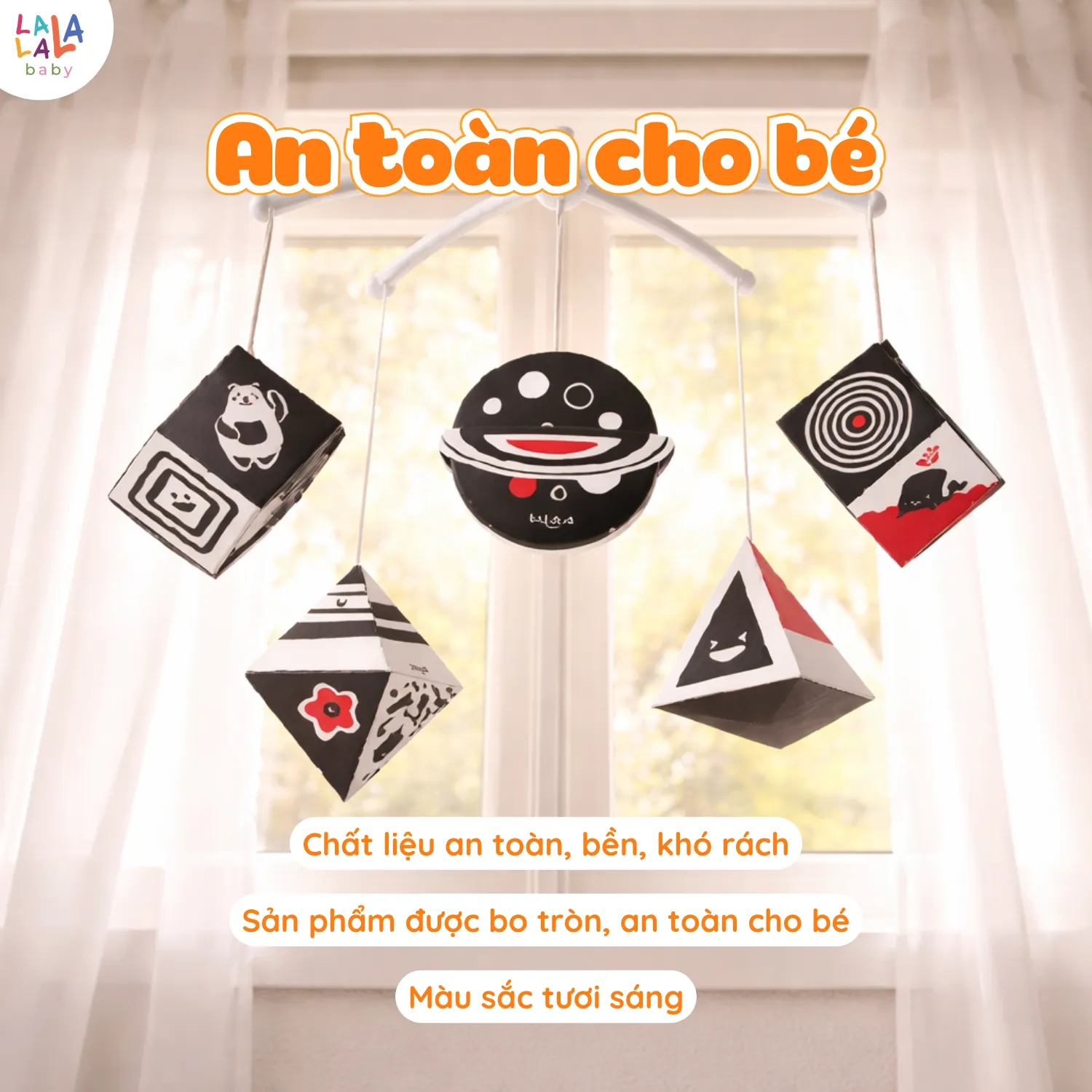 Đồ chơi treo nôi kích thích thị giác 5D Lala Shapes - Ảnh 4