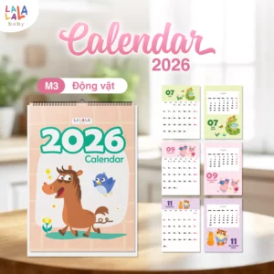 Lịch để bàn 2026 có lịch âm mini kèm ghi chú cute Calendar nhiều mẫu Lalala Baby