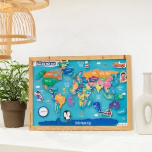 Đồ chơi ghép hình nam châm bản đồ Thế Giới size A3