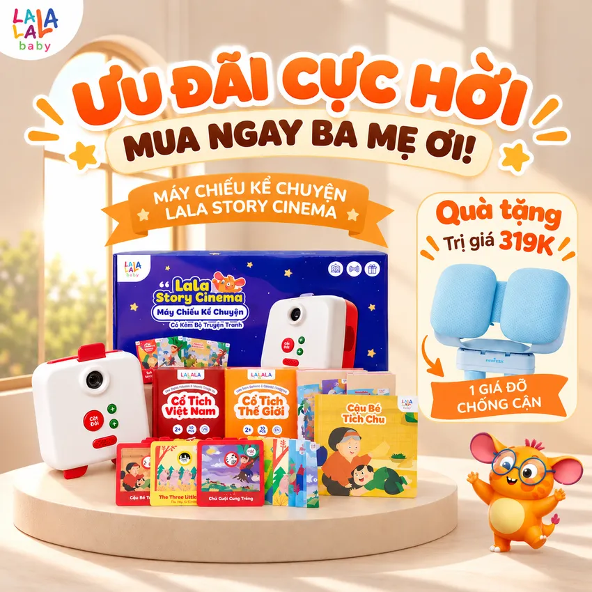 Máy chiếu kể chuyện Lala Story Cinema - Máy chiếu kể chuyện cổ tích cho bé