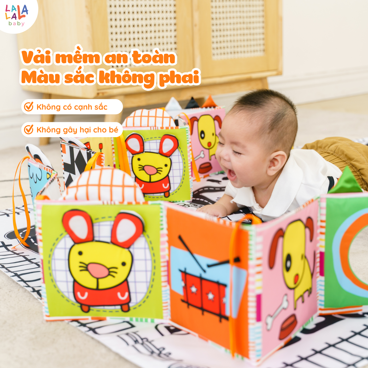 ZIGZAG CARD with Momo's friends (Quây cũi vải thị giác cho bé) - Ảnh 3