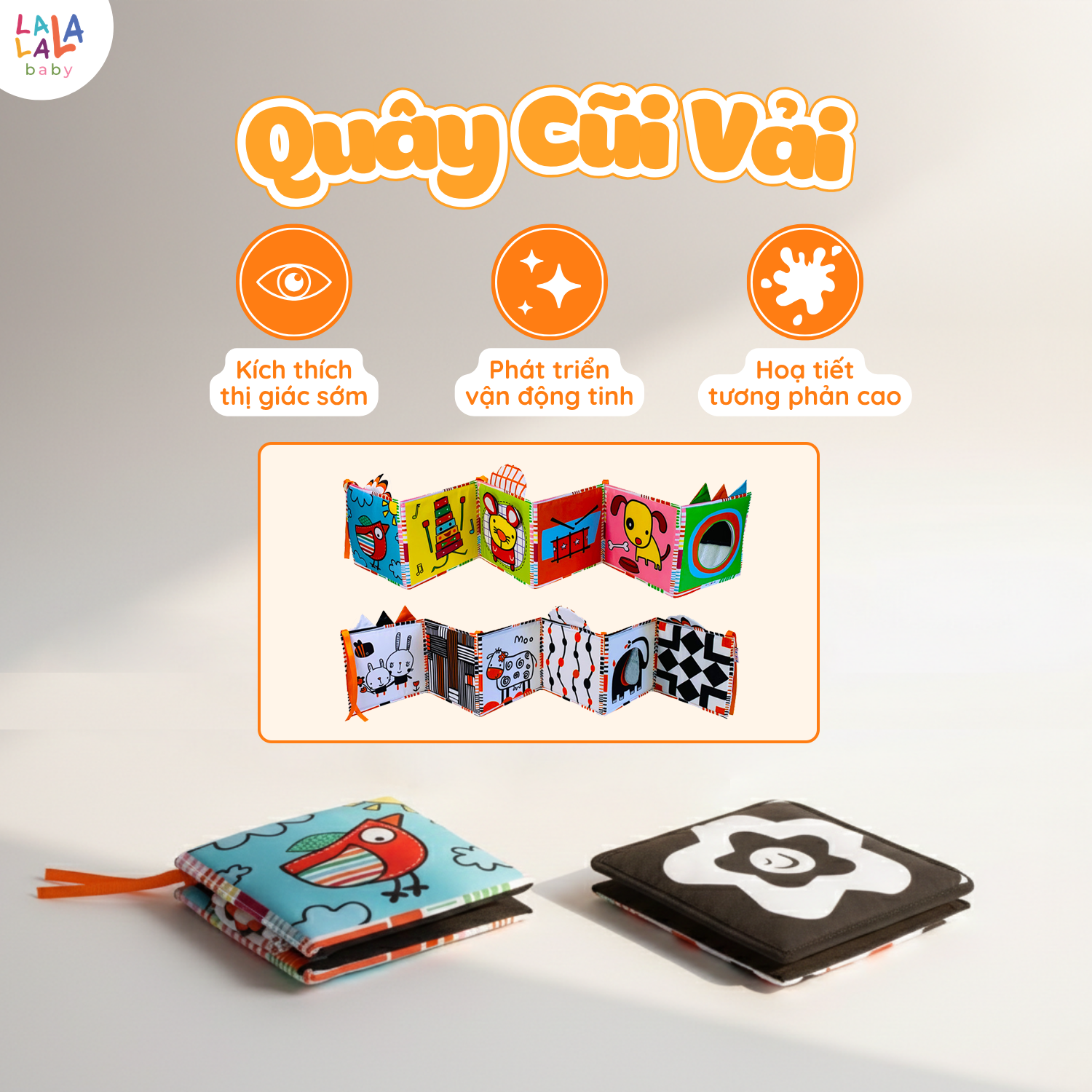 ZIGZAG CARD with Momo's friends (Quây cũi vải thị giác cho bé) - Ảnh 2