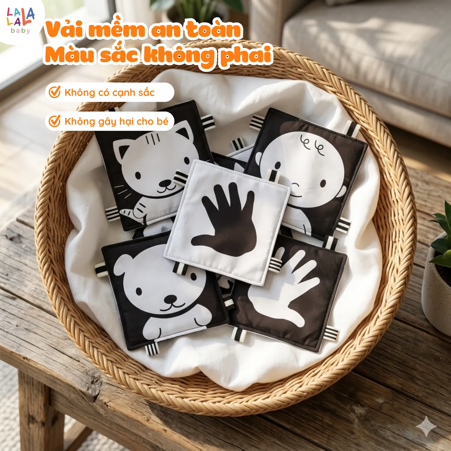 Bộ thẻ vải kích thích thị giác cho trẻ sơ sinh 0-12 tháng tuổi - Ảnh 4