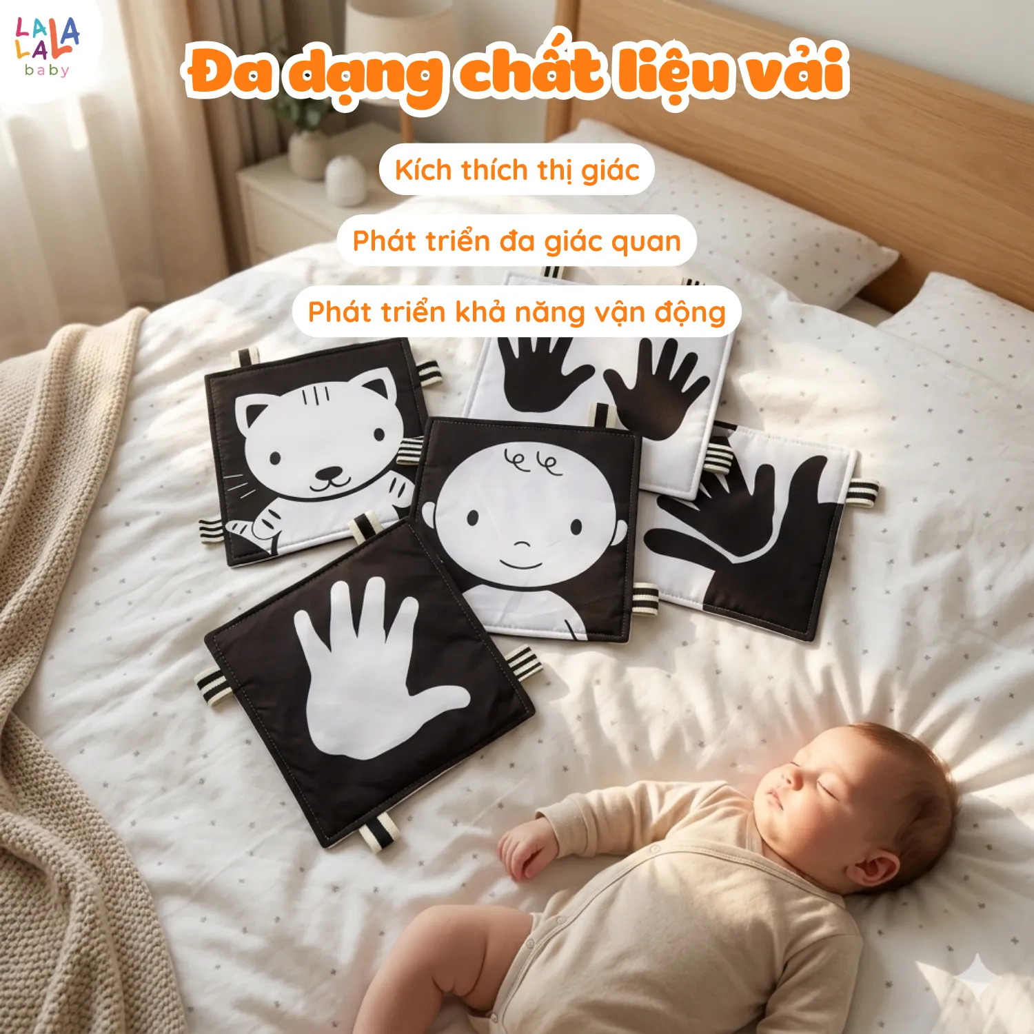 Bộ thẻ vải kích thích thị giác cho trẻ sơ sinh 0-12 tháng tuổi - Ảnh 7