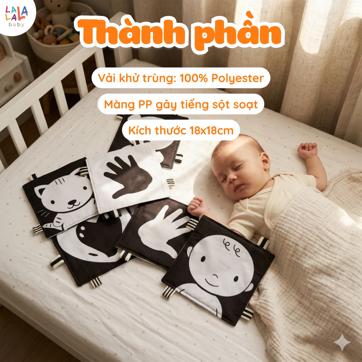 Bộ thẻ vải kích thích thị giác cho trẻ sơ sinh 0-12 tháng tuổi - Ảnh 6