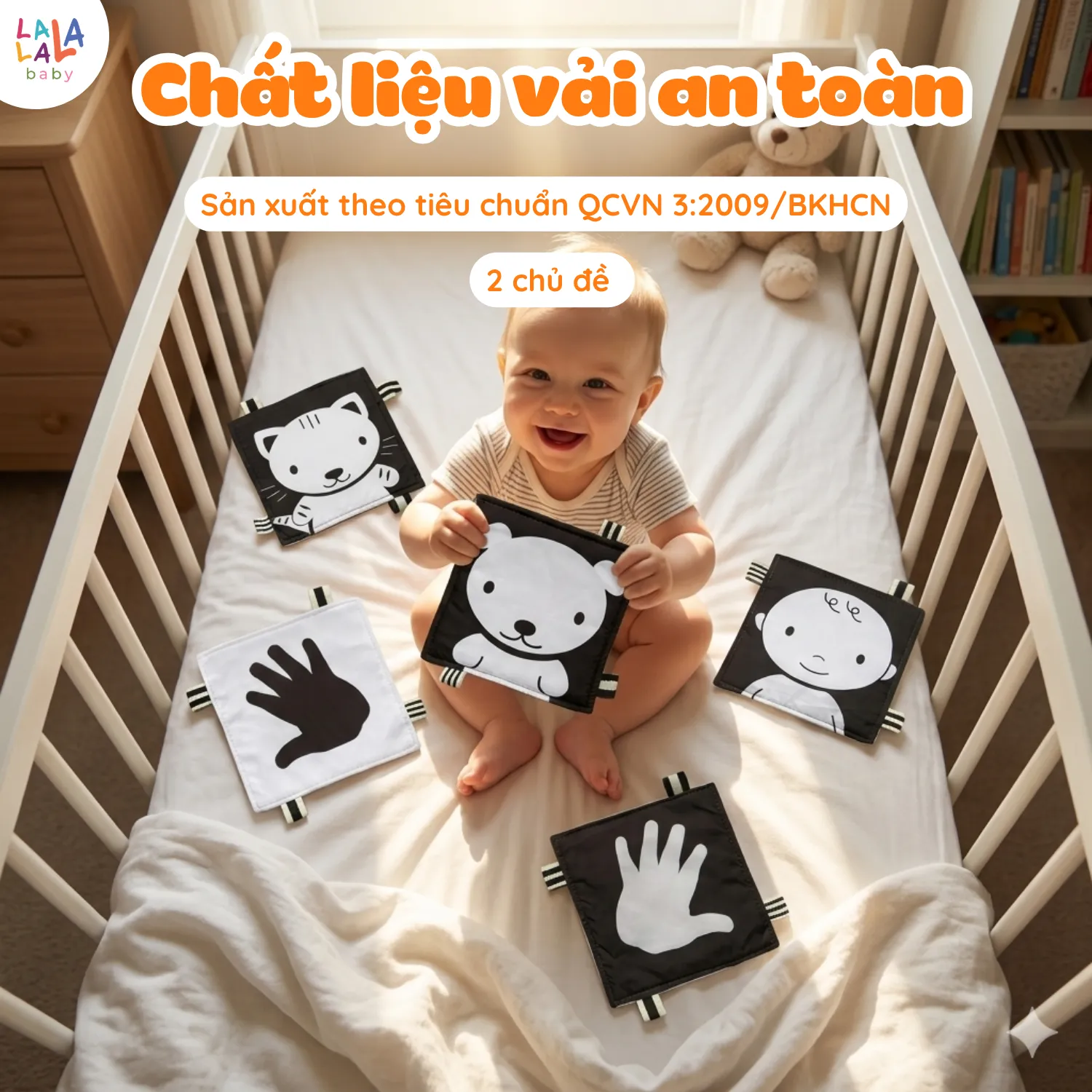 Bộ thẻ vải kích thích thị giác cho trẻ sơ sinh 0-12 tháng tuổi - Ảnh 9