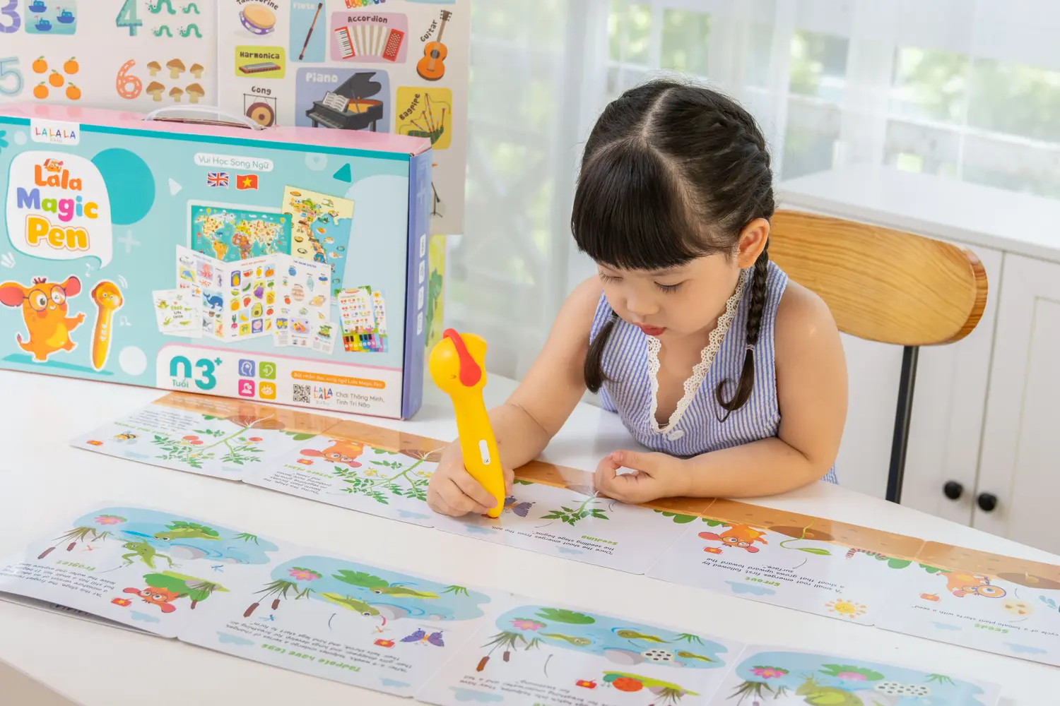 Đồ chơi phát triển ngôn ngữ cho bé. Bút chấm đọc lala magic pen - bút chấm đọc song ngữ