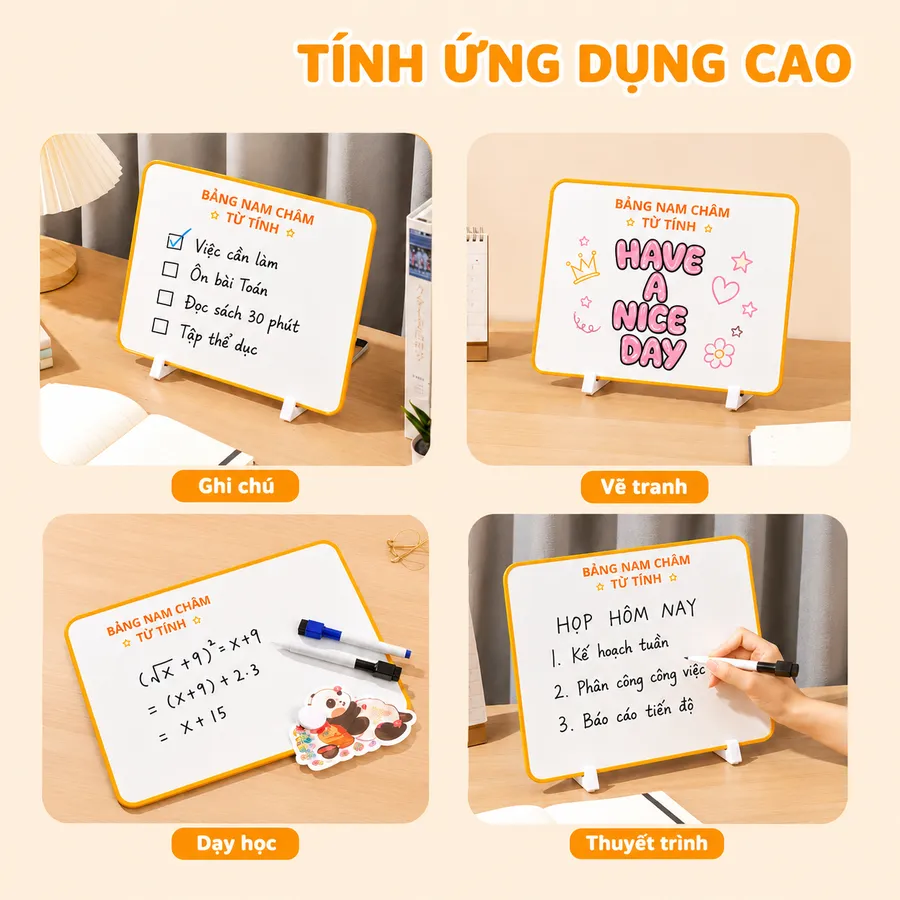 Bảng nam châm viền vàng A4 - Ảnh 3