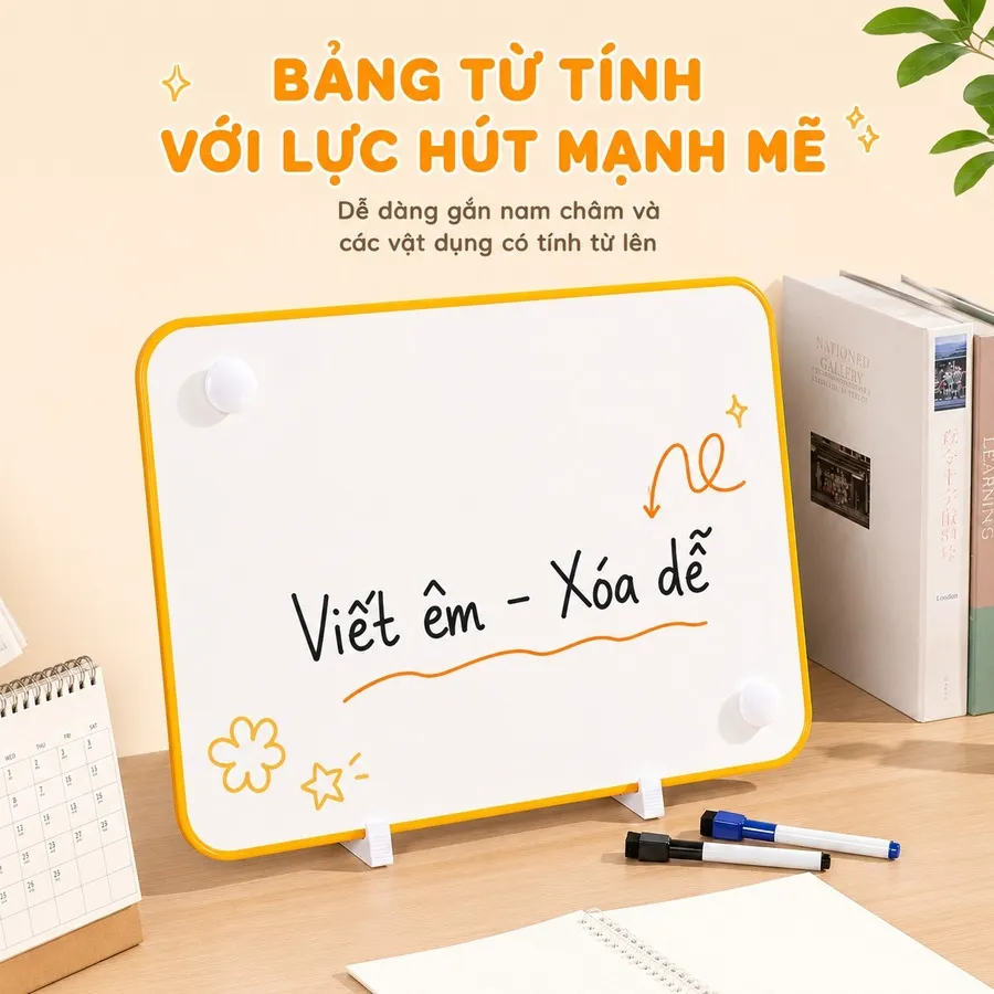 Bảng nam châm viền vàng A4 - Ảnh 4