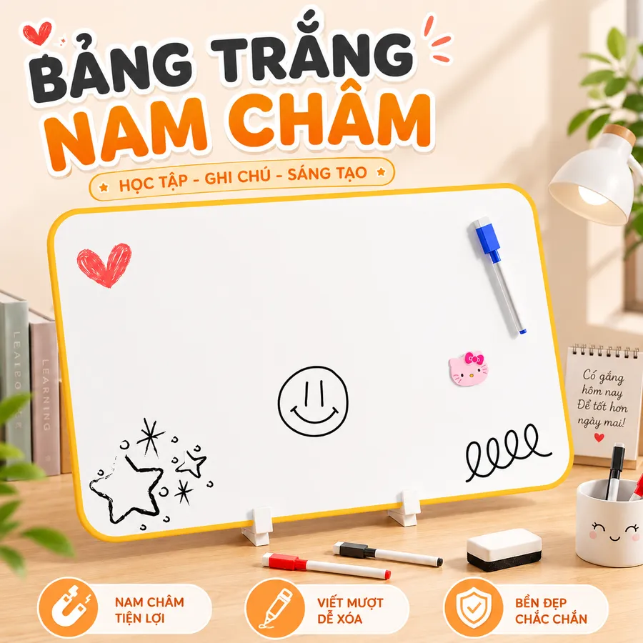 Bảng nam châm viền vàng A4 - Ảnh 2