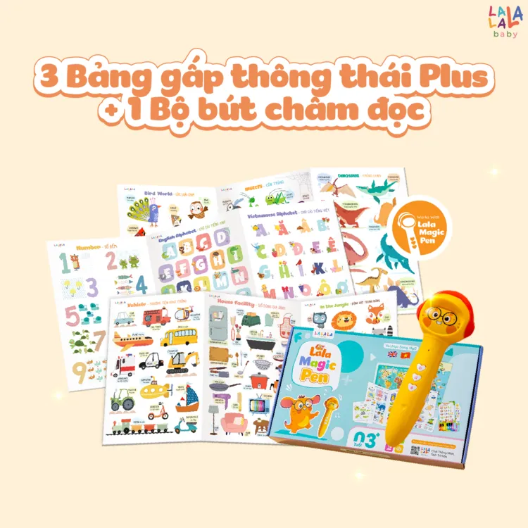 Combo phát triển song ngữ - Combo Bút chấm đọc Lala Magic Pen + Bảng gấp Plus Lala Magnet + Bảng gấp thông thái - Ảnh 10