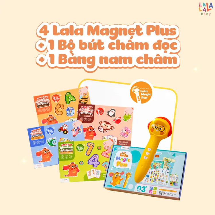 Combo phát triển song ngữ - Combo Bút chấm đọc Lala Magic Pen + Bảng gấp Plus Lala Magnet + Bảng gấp thông thái - Ảnh 9