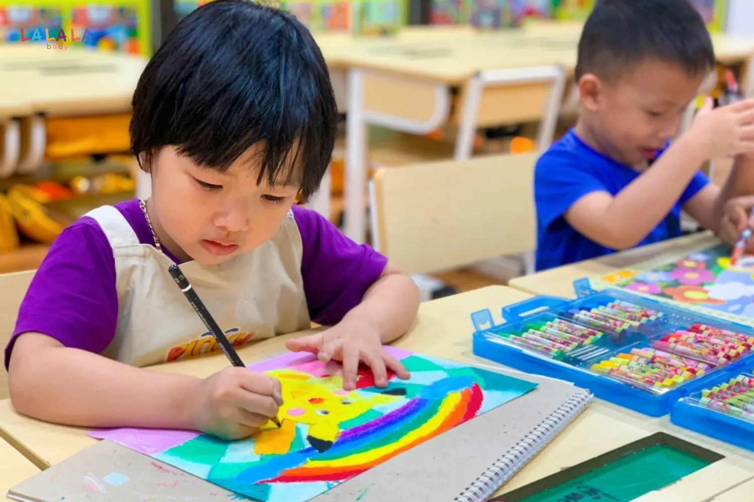 Hoạt động vẽ giúp trẻ luyện thay đổi giữa nét dài - nét ngắn - nét cong - chi tiết nhỏ