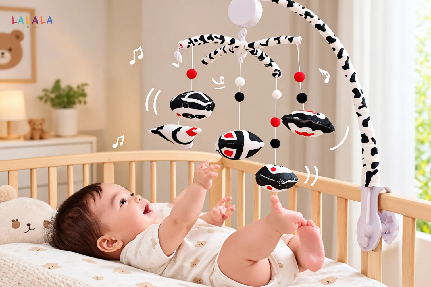 Treo cũi phát nhạc đồ chơi cho bé 