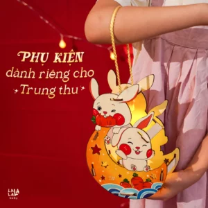 Đèn lồng gỗ Lalamoon trung thu bộ kit tự làm đèn Trông trăng tự do sáng tạo Lalala baby