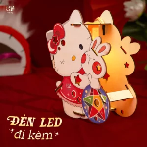 Đèn lồng gỗ Lalamoon trung thu bộ kit tự làm đèn Trông trăng tự do sáng tạo Lalala baby